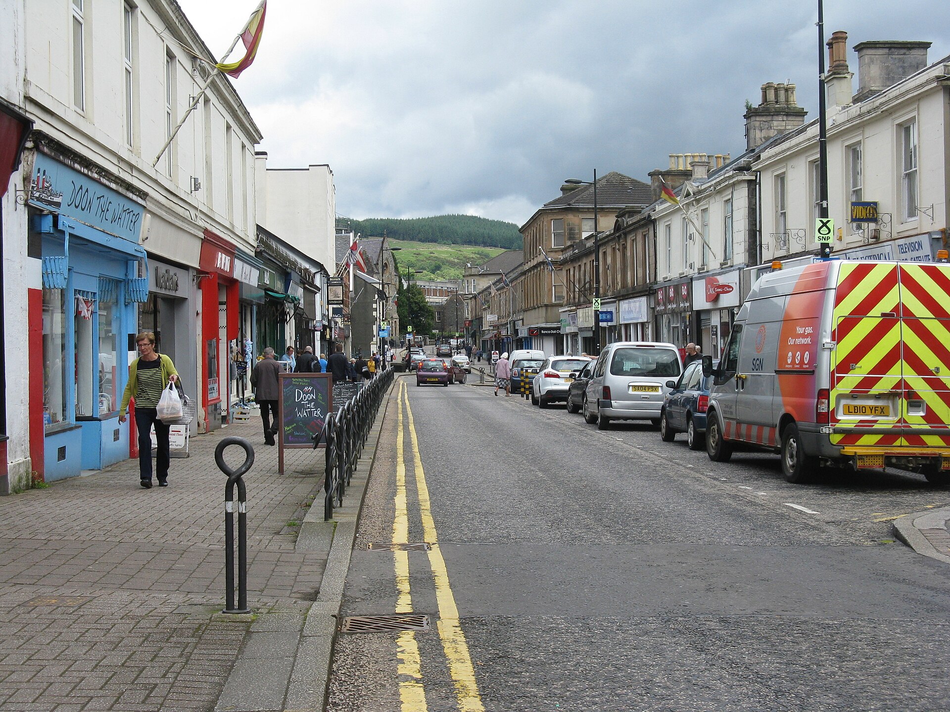 Shops along Argyll Street in Dunoon